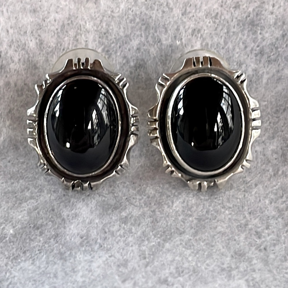 Onyx & Sterling Earrings